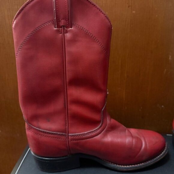 Vintage 1980s Red Laredo Round-toe Roper Cowboy Boots - 6M - Picture 15 of 16